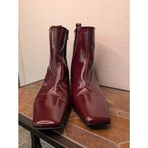 Napoleoni Made in Italy Burgundy Square Leather Boots W40